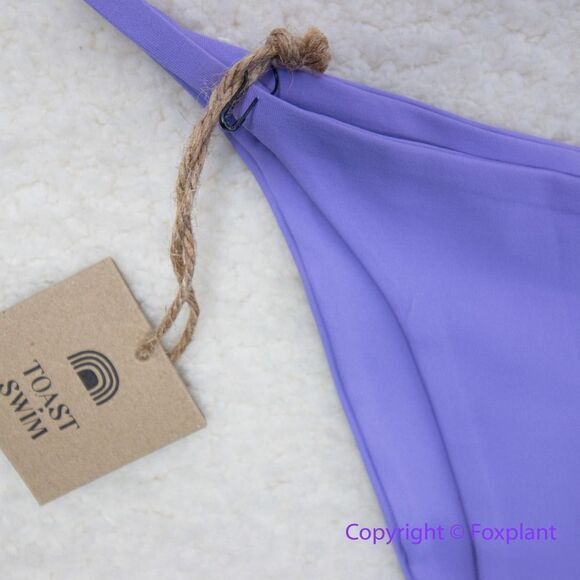 New! Set! Toast Signature One-Shoulder Bikini Top, String Bottom, purple, size M - Picture 8 of 13